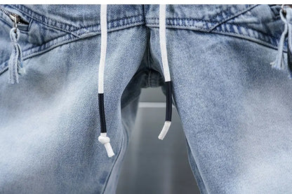 Fashionable Street Jeans Cool Zipper Harem Jeans High Quality Luxury Brand Men Clothing