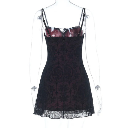 Women's Gothic Cross Strap Mini Dress