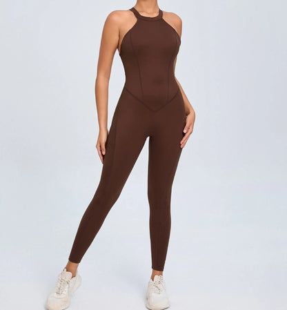 Women's Workout Coffee Jumpsuit