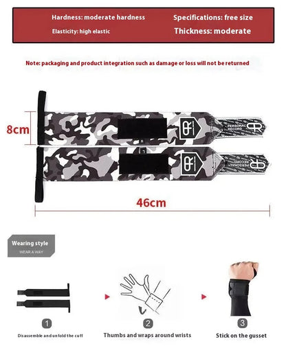 PR Fitness Wristband Weightlifting Deadlift Professional Strength Training Wrist Support Gym Elastic Wrist Brace Sport Exercise