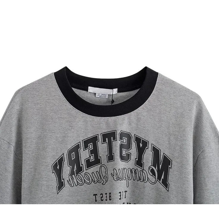 Women's Vintage Graphic Two-Piece Crop T-Shirt Set