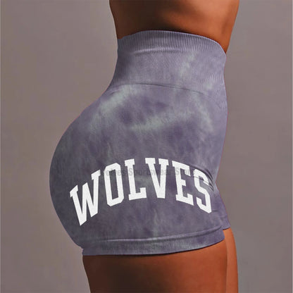 Wolves Women's Shorts Fitness Gym Elastic Shorts Sportswear Tight Sports Clothing Woman Bodybuilding Workout Yoga Shorts