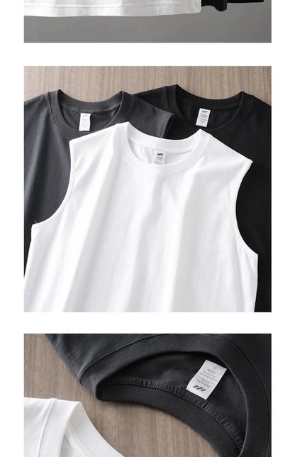 Dukeen 250G Heavyweight Men's Tank Tops 2024 New Summer Pure Cotton Sleeveless Shirt Man Sports Casual Basketball Vest