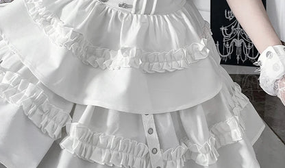 Women's Gothic Puff-Sleeve Sweetheart Dress