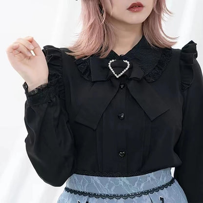 Women's Jirai Kei Lolita Long-Sleeve Blouse