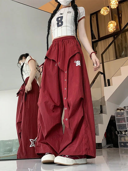 Quick Dry Jazz Dance Style Workwear Pants Women's Autumn New Hip Hop Casual Pants Hot Girl Sports Long Pants Asymmetrical Loo...