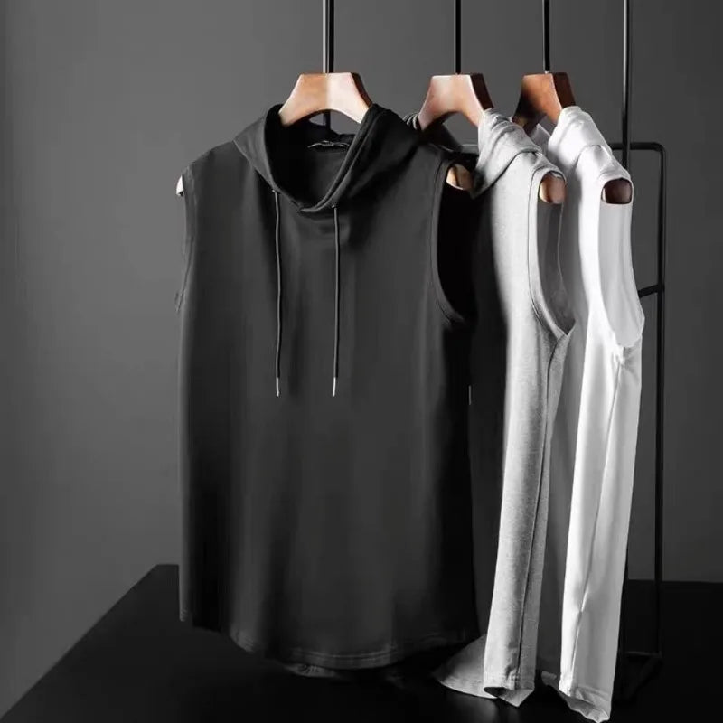 Vest Sleeveless Tees Hooded Men's Tank T-Shirt Gym Training Exercise Sport - APEX RITUAL men's tank tops