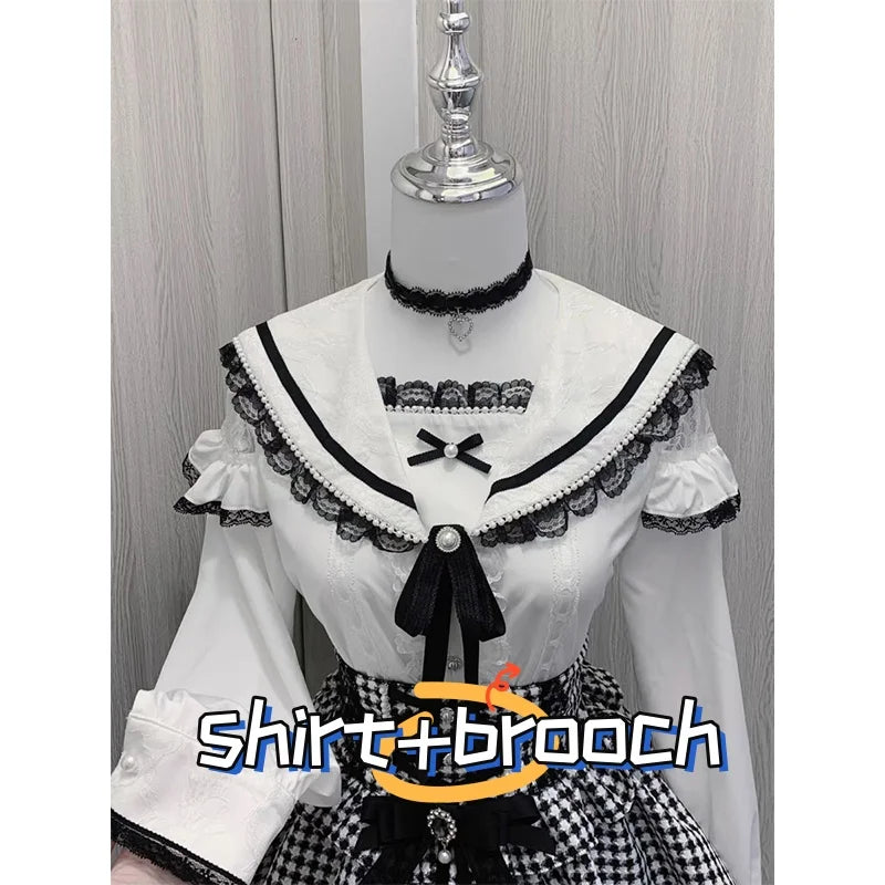 Women's Jirai Kei Lolita Long-Sleeve Blouse