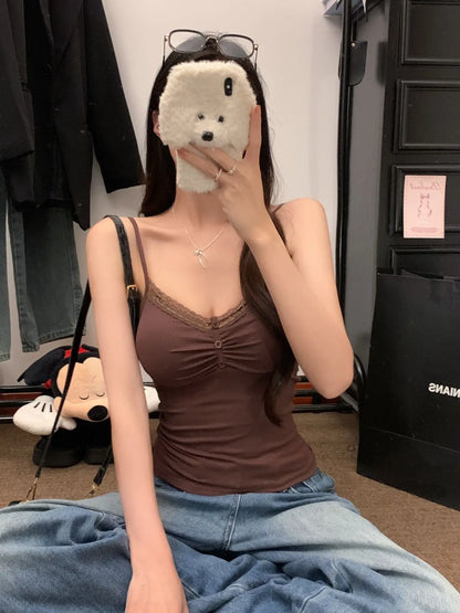 Women's White Lace Padded Crop Top