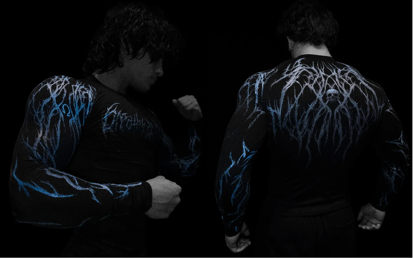 01-Men's Compression Long Sleeve Sports Shirt Workout Tops Gym Compression Breathable High Stretch