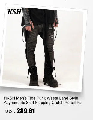 HKSH Spring Summer New Men Dark Punk Waste Land Style Trend Spliced Niche Design Sleeveless T-shirt Dark Cotton Tank Tops HK4539