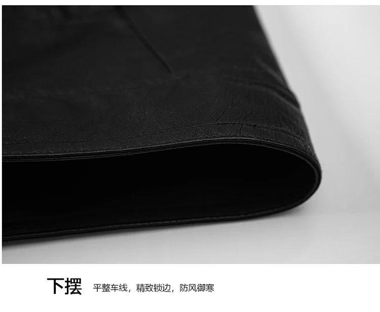 Plus Size 8XL 7XL New Leather Jacket for Men in Spring  Autumn Stand Up Collar Leather Jacket High-end Thin Casual Jacket