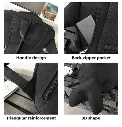 Whale Design Dual Shoulder Backpack Unisex Street Style Cycling Bag Fashionable Student Backpack for Men And Women