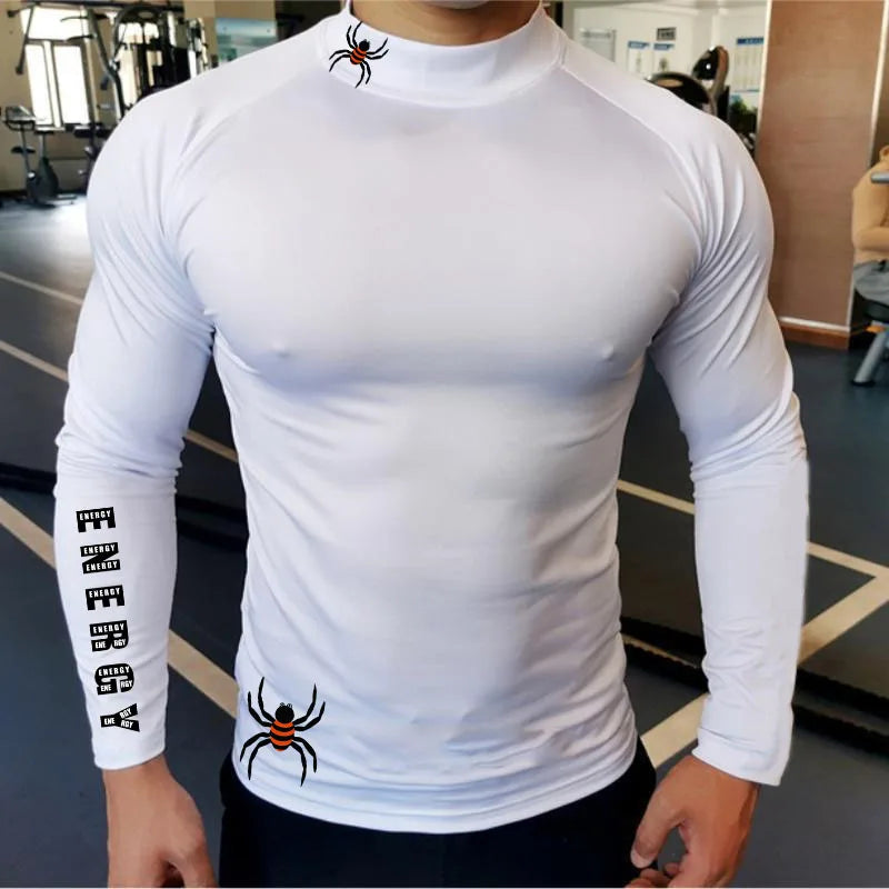 Apex Ritual – メンズ長袖コンプレッションランニングTシャツ – 速乾性ボディビルディングフィットネストップ