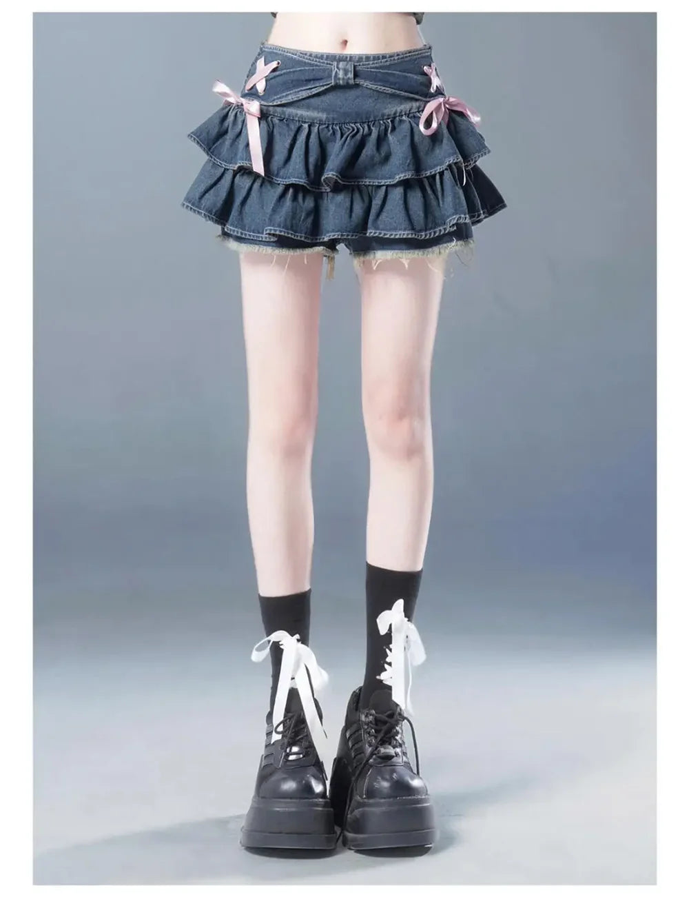 Women's Y2K Gothic Denim Mini Skirt