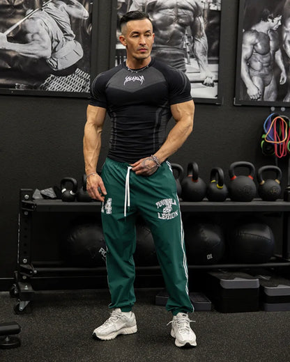 Men's Compression Short Sleeve T-Shirt Tribal Print Workout Tops Breathable Quick Dry Athletic Base Layer for Gym Training Bodyb