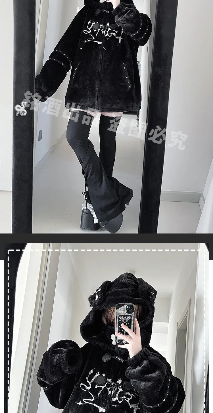 Women's Y2K Punk Puppy Hooded Jacket