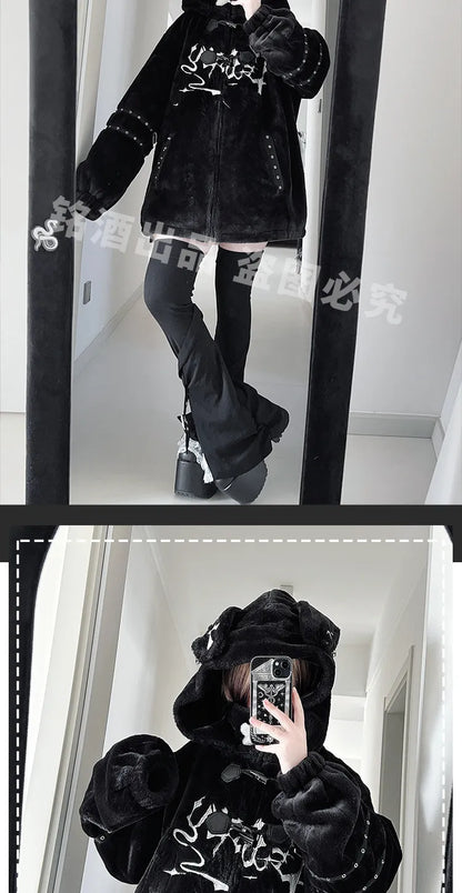 Women's Y2K Punk Puppy Hooded Jacket