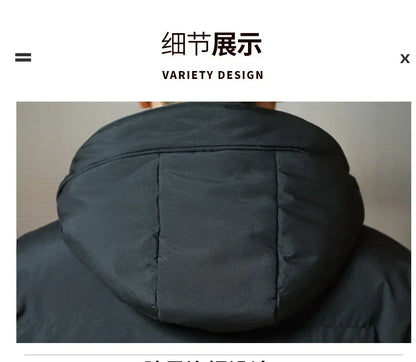 Slim Fit Jackets New Winter Jackets For Men Hooded Casual Long Cotton Jackets Thicker Warm Parkas New Male Outwear Winter Coats