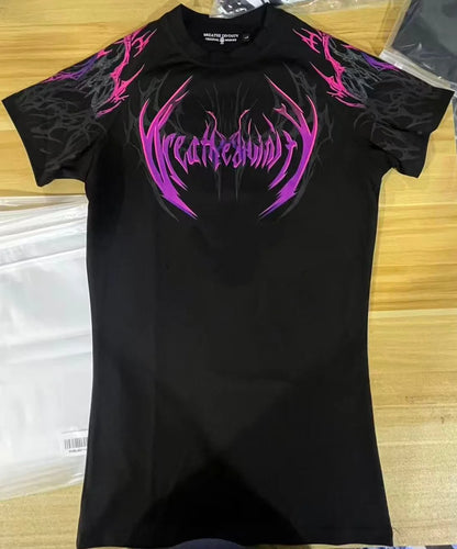 Breathedivinity sports bra compressive high-elasticity training men's and women's short-sleeved quick-drying T-shirts