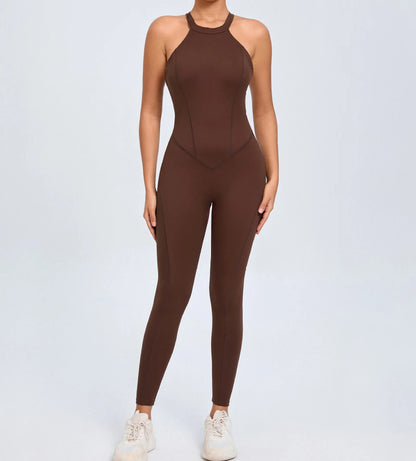 Women's Workout Coffee Jumpsuit