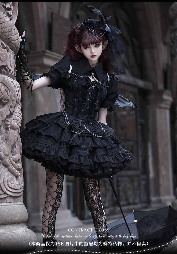 Women's Harajuku Gothic Chain JSK Dress