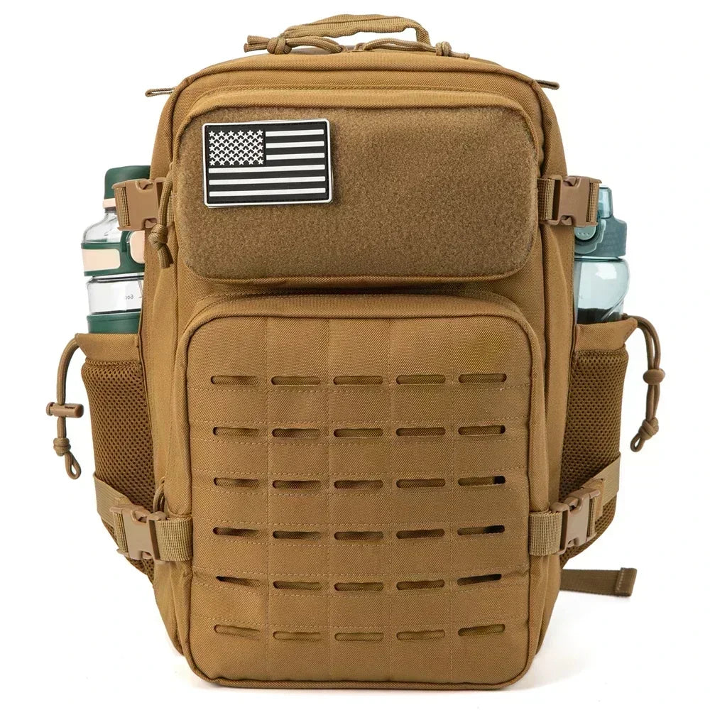 25L/45L Tactical Backpack Outdoor for Women/men Laser Cut Molle Hiking 3Day pack School Bag Gym Rucksack with Dual Cup Holder