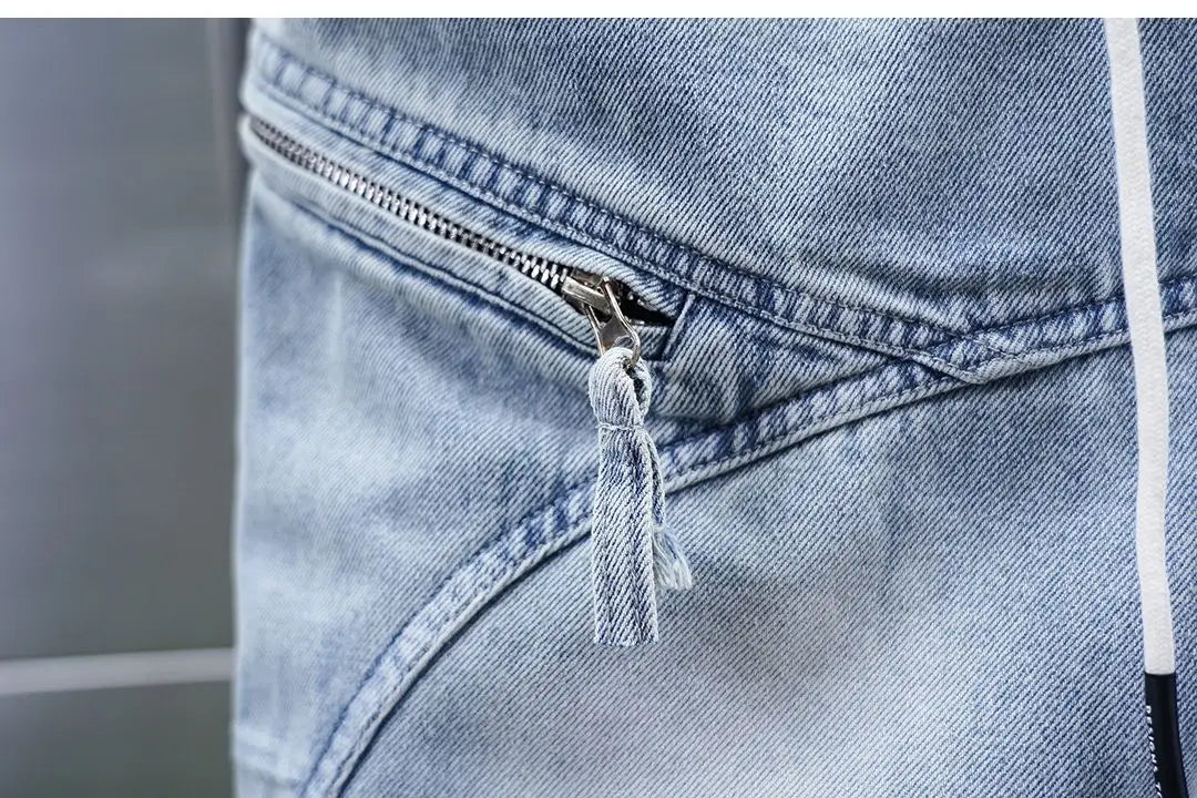 Fashionable Street Jeans Cool Zipper Harem Jeans High Quality Luxury Brand Men Clothing