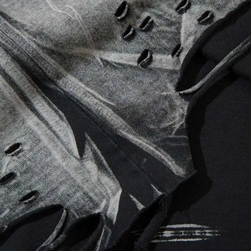 HKSH Summer New Trendy Dark Color Contrast O-Neck Short Sleeve T-shirts Men's Tide High Street Half Length Tees Tie-dyed HK0989