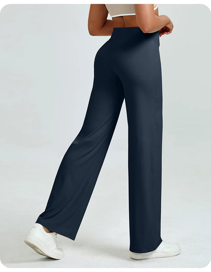 Apex Ritual – Women's High-Waist Straight-Leg Yoga Pants – Relaxed Fit Training Trousers