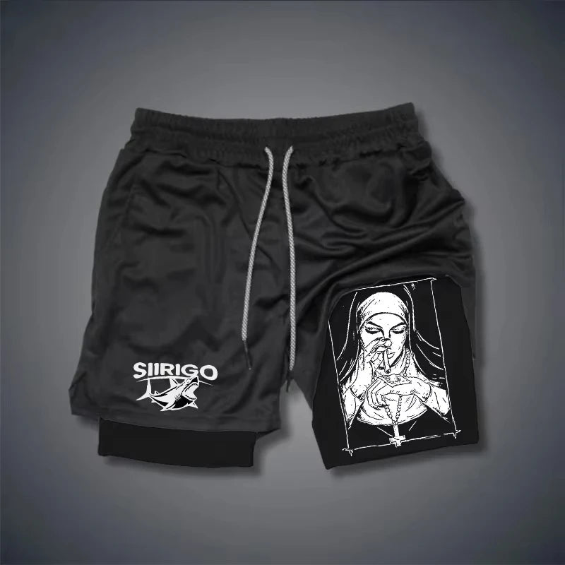 Apex Ritual – メンズ 2-in-1 スポーツショーツ – 速乾性二層ランニングトレーニングショーツ