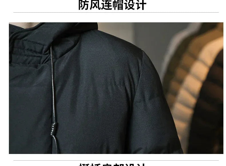 Slim Fit Jackets New Winter Jackets For Men Hooded Casual Long Cotton Jackets Thicker Warm Parkas New Male Outwear Winter Coats