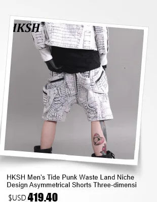 HKSH Summer New Men's Tide Dark Cotton T-shirt Classic Large Size Loose Ragged Edge Solid Color Tank Tops Chic Punk Vest HK2022