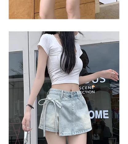 High Waist A-Line Denim Shorts Women's Summer New Style Half-length Skirt Sexy Girls Casual Comfortable Korean Version Short ...