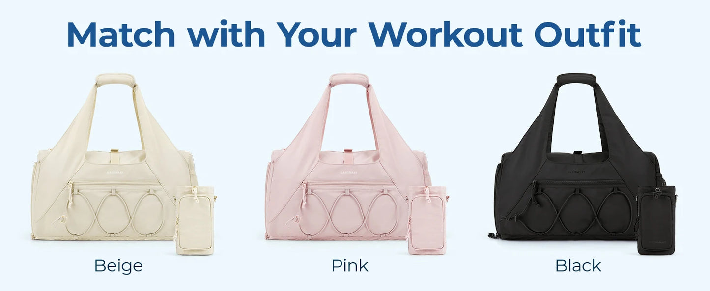 BAGSMART Gym Bag for Women Lightweight Duffel with Shoe Compartment Yoga Travel Tote Bag with Wet Pocket