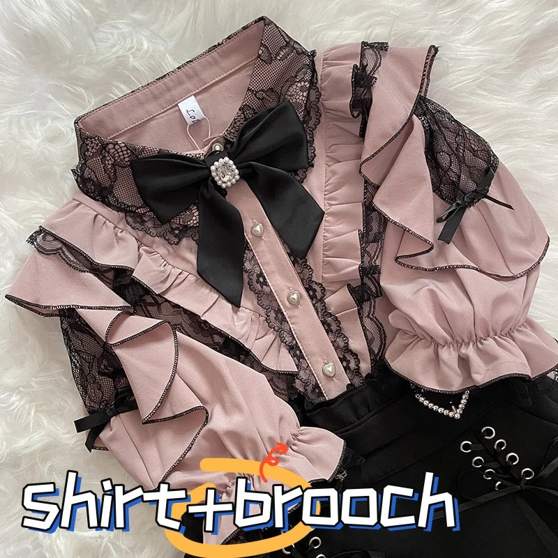 Women's Jirai Kei Lolita Long-Sleeve Blouse