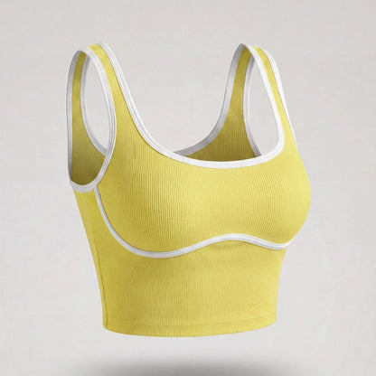 Apex Ritual – Color Blocking Sports Vest Women – No-Wire Push Up Fitness Bra