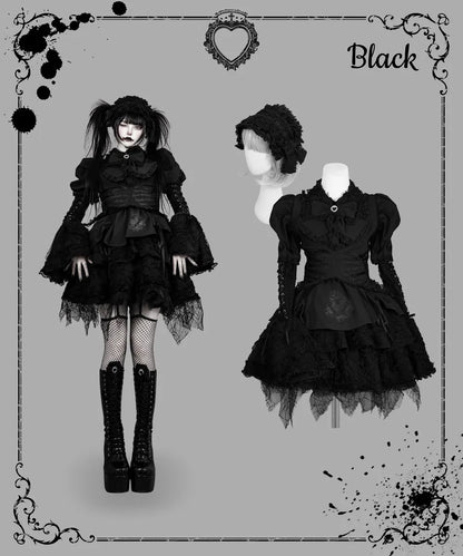 Women's Harajuku Gothic Lolita Mini Dress