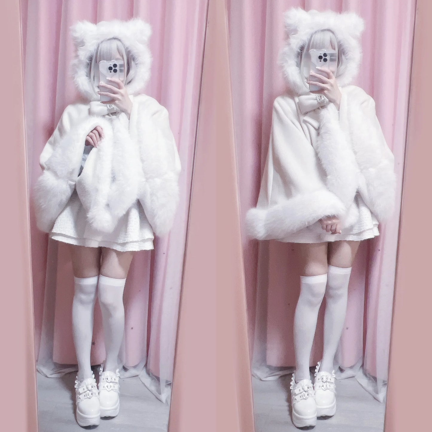 Women's Lolita Cat-Ear Wool Cape