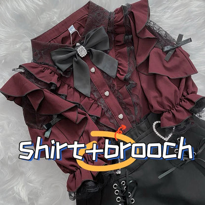 Women's Jirai Kei Lolita Long-Sleeve Blouse