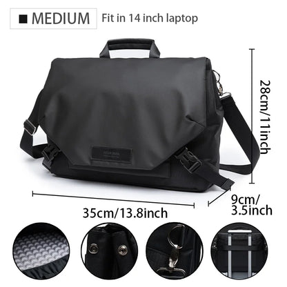 MATE ELAN Waterproof Business Men's Messenger Bag, Multi-functional Laptop Case, Casual Large Capacity Crossbody Bag for Men
