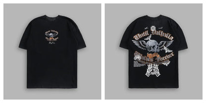 Apex Ritual – EINHERJAR サイドバイサイド オーバーサイズ Tシャツ – Y2K ゴシック ヒップホップ カップル Tシャツ