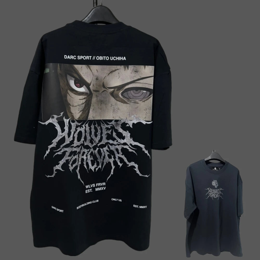 Apex Ritual – アニメプリント メンズクルーネックTシャツ – ゆったりカジュアル フィットネストレーニング コットンTee