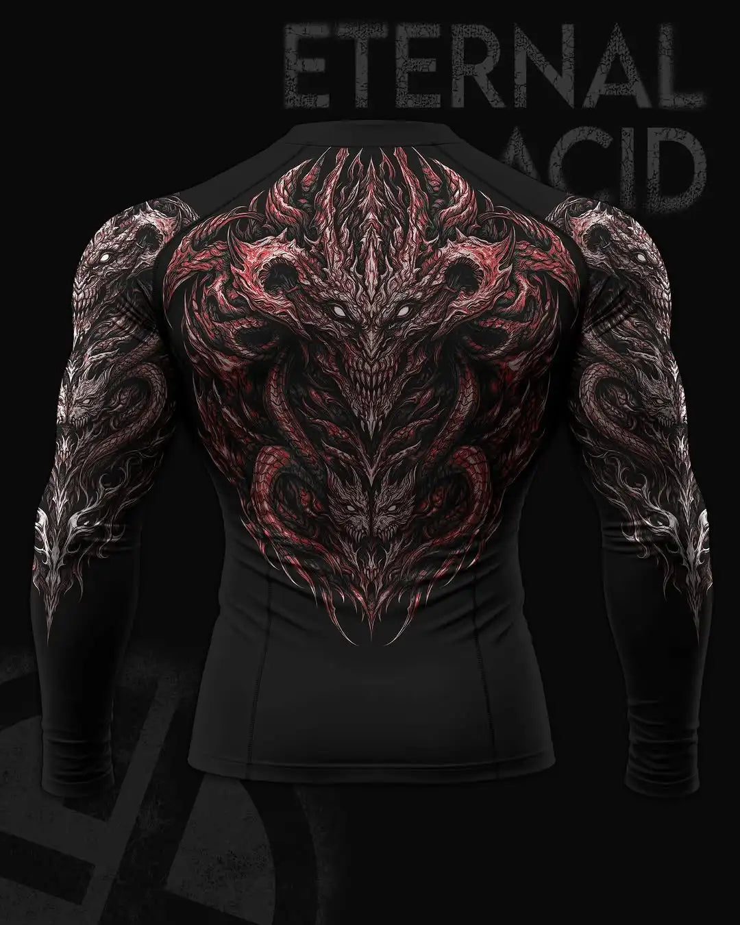 FULL ZIP Men's Gothic Compression Long Sleeve FULL ZIP Sports Shirt Workout - APEX RITUAL men's tops