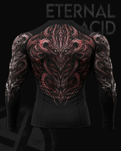 FULL ZIP Men's Gothic Compression Long Sleeve FULL ZIP Sports Shirt Workout - APEX RITUAL men's tops