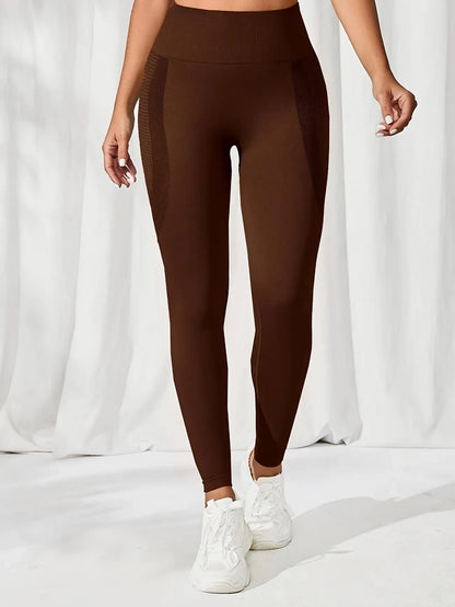 2pcs Yoga Leggings High Waist Elastic Waistband Long Length for Women's Solid Color High-Elasticity Fitness Activewear