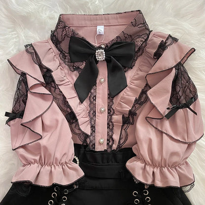 Women's Jirai Kei Lolita Long-Sleeve Blouse