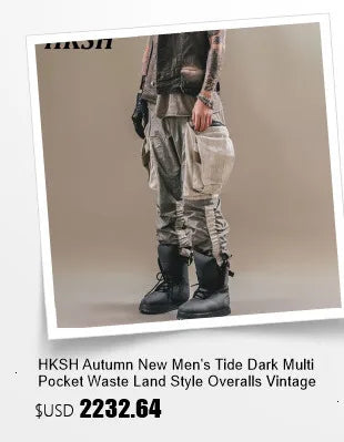 HKSH Summer New Trendy Dark Color Contrast O-Neck Short Sleeve T-shirts Men's Tide High Street Half Length Tees Tie-dyed HK0989