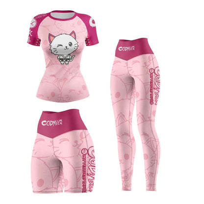 Apex Ritual – Women's MMA Tracksuit Set (4pcs) – BJJ Boxing Rashguard, Grappling & Muay Thai Shorts