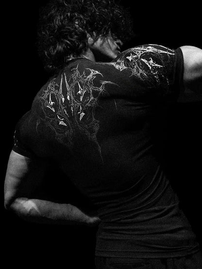Men's Gym Workout T-shirt - Quick Dry Compression Short Sleeve Top For Bodybuilding Running Training Athletic Sports Wear